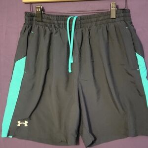 Under Armour Men's Black and Teal Shorts
